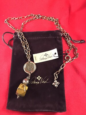 Patricia Nash Necklace, Antique Gold Color, Tigers' Eye Pendant. NWT