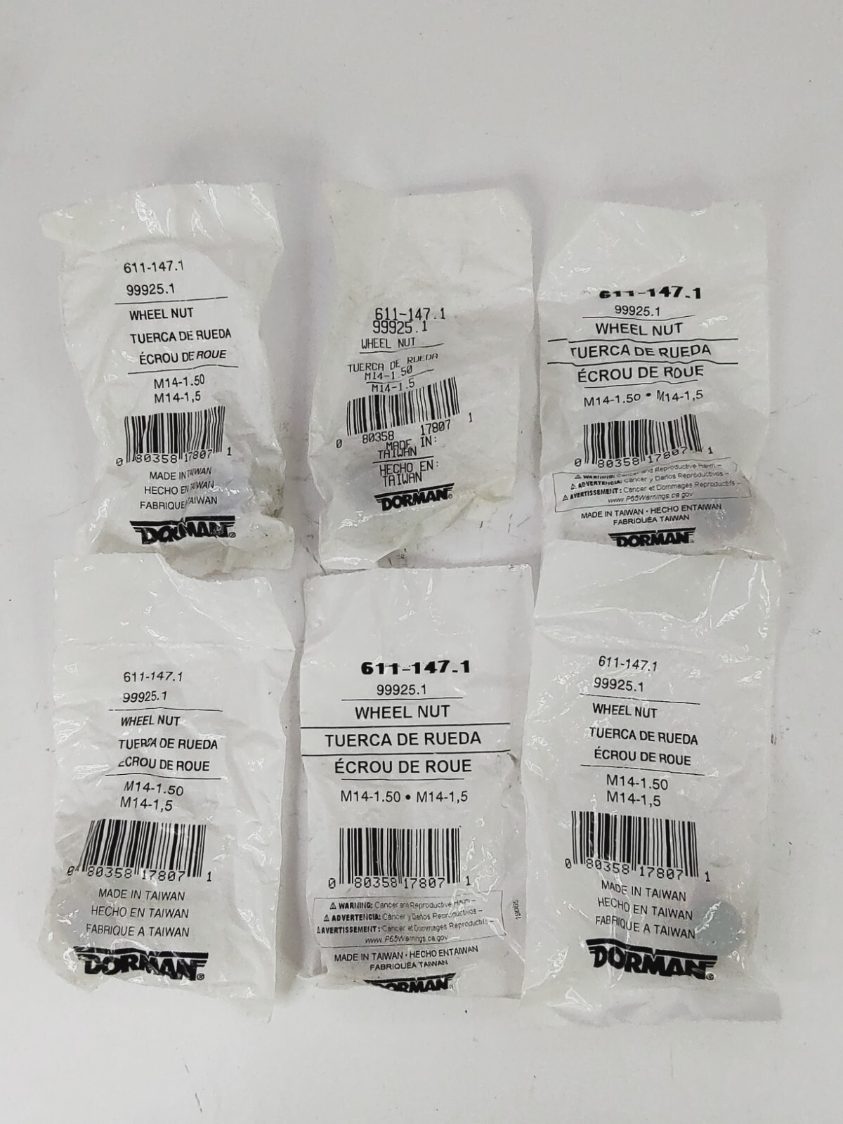 Dorman 611-147 611-147.1 Wheel Nut 99925.1 M14-1.50 Pack of