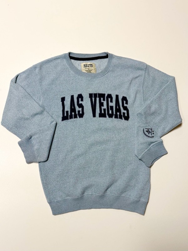 New York Popular Las Vegas Size S Light Blue Sweatshirt preppy, collegiate,