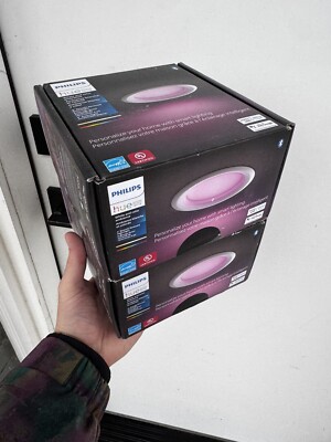 LOT OF 2: Hue White and Color Ambiance 4  Retrofit Recessed Downlights