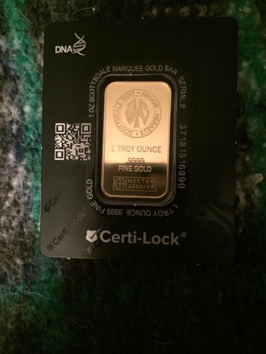 1 oz Gold Bar - Scottsdale Mint Certi-Lock