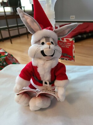 1999 Bugs Bunny 13'' Plush All I Want For Christmas Teeth Bean Bag Warner Bros