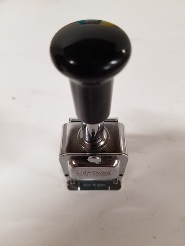 Vintage Lightning Auto Numbering Machine Type BB Made in Japan stamp