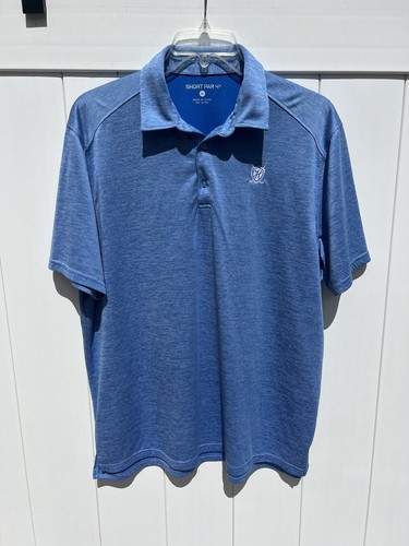 Short Par 4 Golf Polo Shirt Classic Mens XL Blue Short