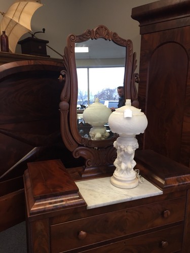 Stunning Ca. 1850 Meeks 3 pc.crotch mahogany bedroom set