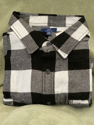 George Men's Long sleeve Flannel Black & White Size 2xL  (50-52)