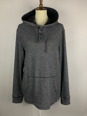 Flag & Anthem Men's Hooded Pullover Sweatshirt Size M Gray Lined Kangaroo Packet