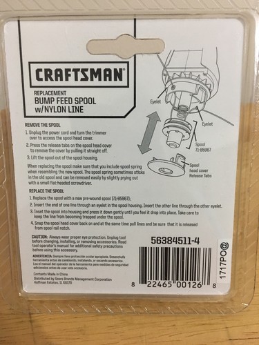 CRAFTSMAN REPLACEMENT SPOOL / LINE 71-85967