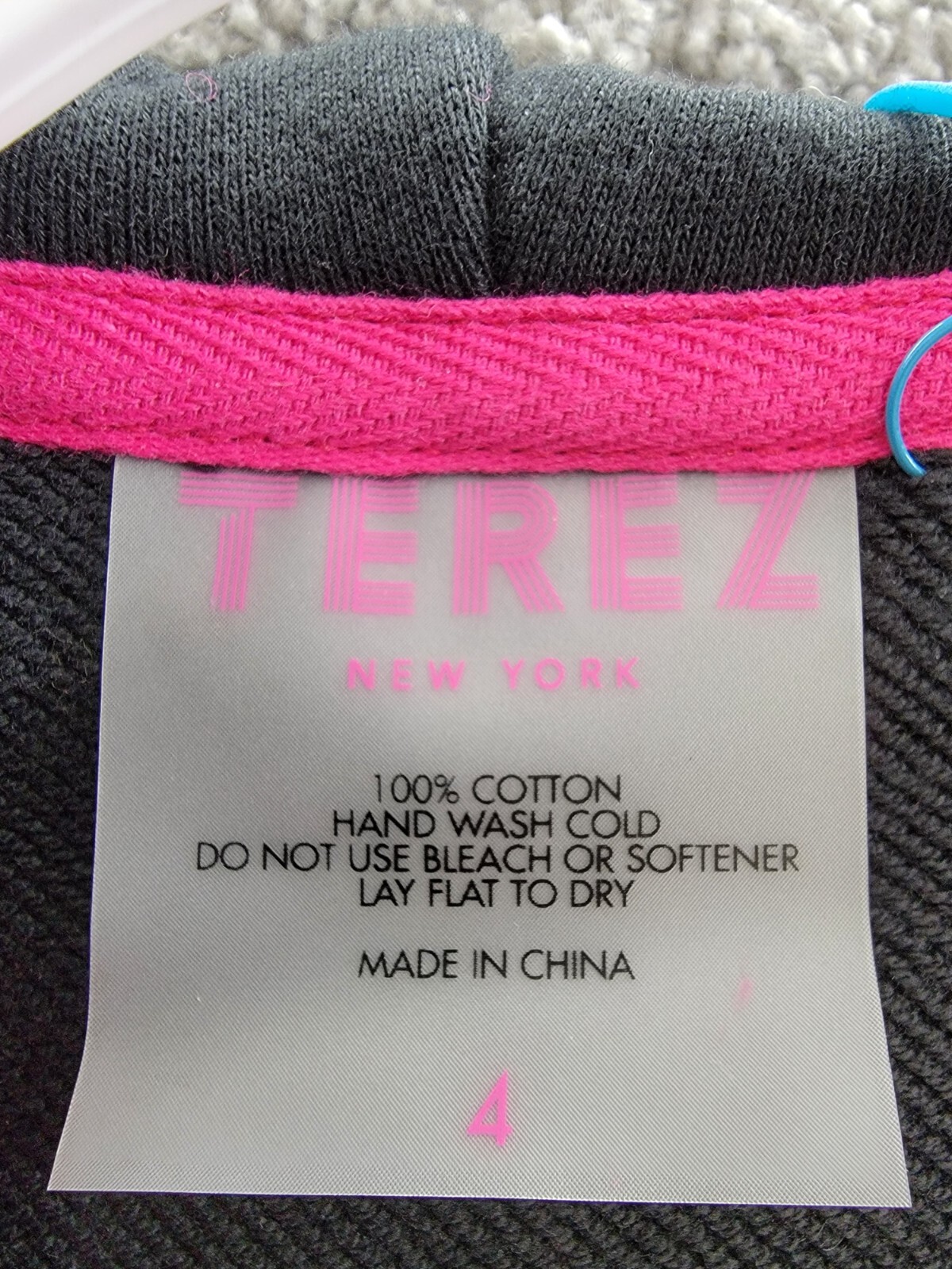 Terez Gems Full Zip Hoodie Toddler Girls' 4 Black Kangaroo Pockets Long Sleeve - Picture 10 of 15