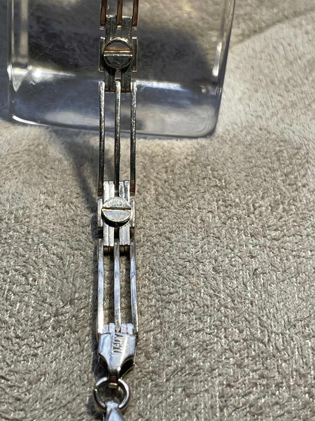 VINTAGE STERLING SILVER -ITALY - SCREW DOWN BRACELET - 7