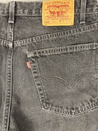 Vintage Levi's 505 Denim Black Jeans 35x32 USA Made 505-0260 Vintage Levi's 505 Denim Black Jeans 35x32 USA Made 505-0260