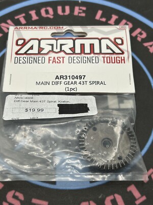 ARRMA RC. AR310497 MAIN DIFF GEAR 43T SPIRAL.
