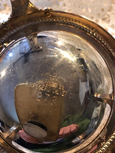 Vintg 1883 F.B Rogers Silver Co 273 Silver Plated Butter/Caviar Domed Roll Dish