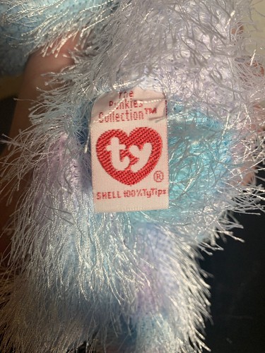 Twizzles 2002 Blue & Pink Bear TY Beanies 9in Punkies stuffed toy MWMT 402