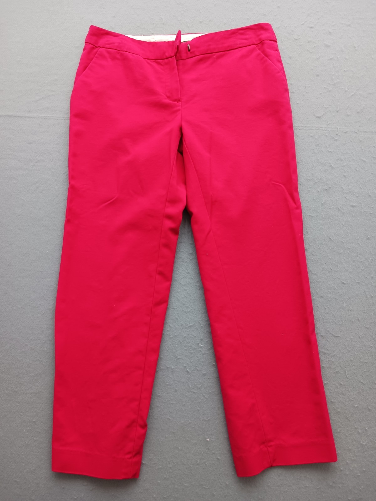 Sandro Women's Pants Size 4 Straight Leg Pink Cotton Stretch Work Casual