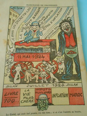 Marchand de promesses Le cartel qui avit tout promis Humour Print 1925