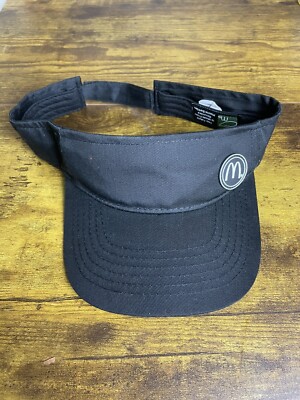 McDonald s Employee Visor Cap Hat Adult Adjustable Black Costume Cosplay
