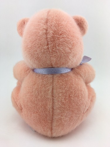 Vintage Dakin Hippo Plush with Rattle Baby Toy Peach Pink Stuffed Animal