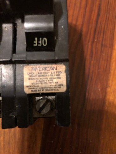 AMERICAN CHALLENGER STYLE FEDERAL PACIFIC 60 AMP  2-POLE BREAKER STAB-LOCK