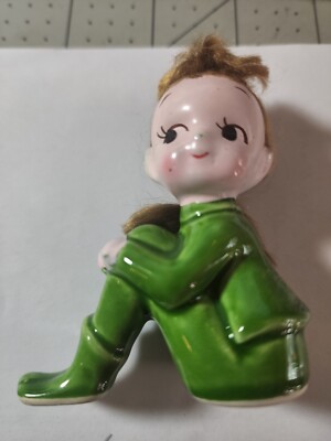 Vintage Pixie Elf Girl with Long Pony Tail