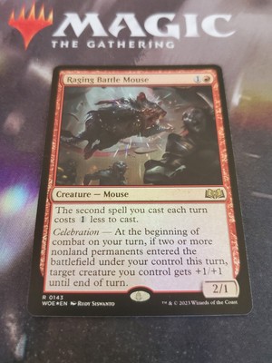 Mtg. Raging Battle Mouse. Foil. Wilds of Eldraine. Nm