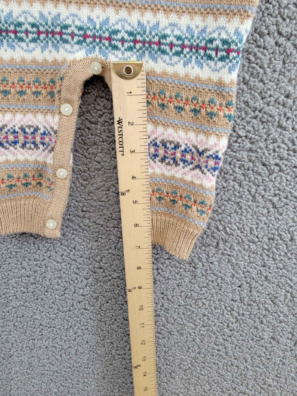 Ralph Lauren Fair Isle Wool Blend Sweater Coveralls Baby Boys' 9-12M Khaki Multi - Picture 8 of 18