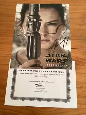 Daisy Ridley Signed 8 X 10 Photo 2 COA - Star Wars