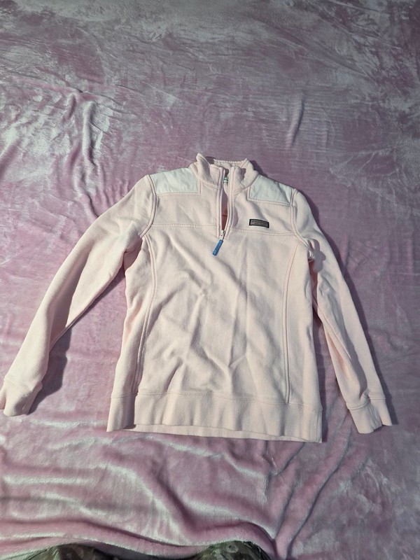 Vineyard Vines Women's Light Pink Shep Shirt Quarter Zip Pullover