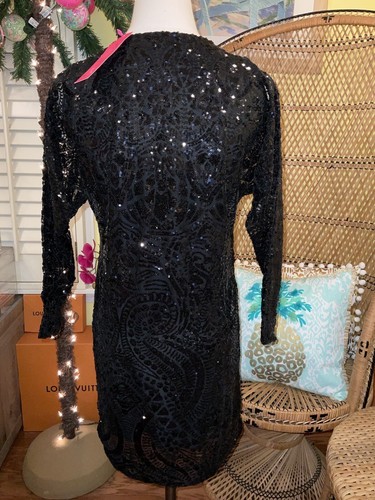 Pre-owned Lilly Pulitzer Leclair Dress Onyx Sequin Sea Swirl Mesh Size M,l,xl ❤️‍? In Black
