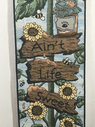 Boyds Bear Bailey Honey Bear Tapestry Ain't Life Sweet Sunflowers 9