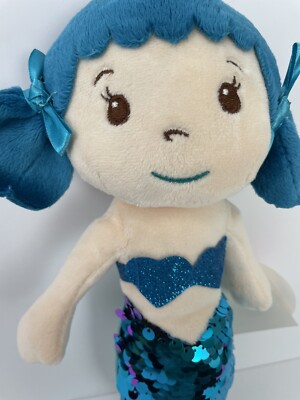 Dan Dee Collector's Choice Plush Mermaid Doll Teal Purple Pig Tails Sequins 13''