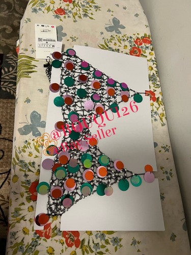 ZARA NEW WOMAN SS23 FRINGE SEQUIN TOP MULTICOLORED REF: 1856/222