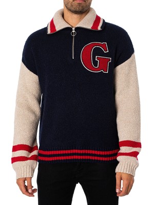 

Мужская шерстяная куртка GANT Neps Letterman, синяя, Синий