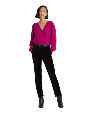 

Женский фиолетовый кардиган на пуговицах RALPH LAUREN Petites