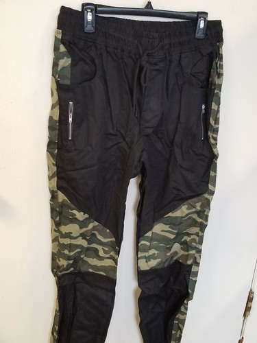Modchok Men's Camo Black & Green Casual Jogger Pants Size XL