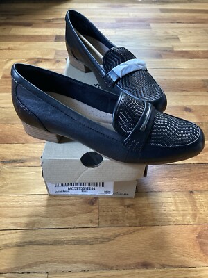 Clarks Collection Leather Loafer Juliet Aster Black Size 8