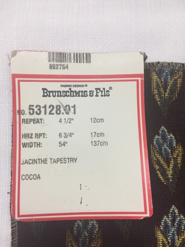 Brunschwig Fils Uphol Fabric Design Jacinthe Tapestry REMNANT Sample