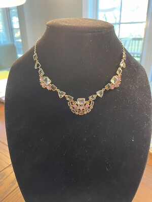 $75 NWT CAROLEE FLAWED SAMPLE 18  GOLD TONE COLORED STONE NECKLACE- LA22