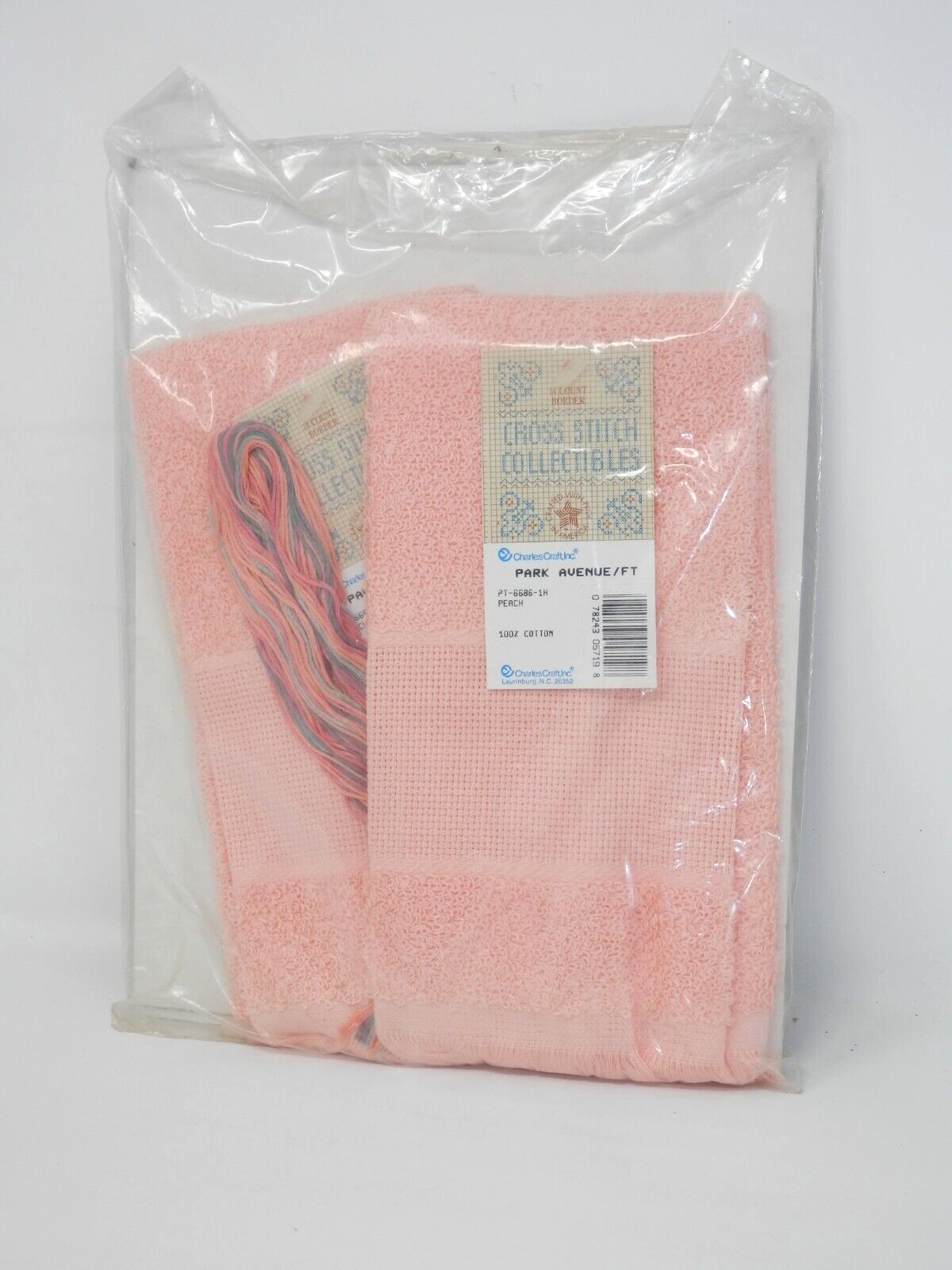 Janlynn Seaside Towels Counted Cross Stitch Kit #50-724 Vintage Peach NOS