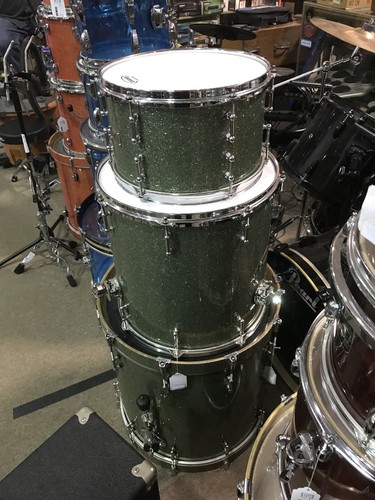 SJC SERIES IV Custom Green Sparkle 3PC Drum Kit