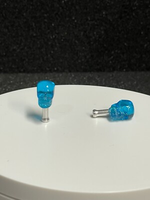 Skull bicycle brake cable end caps Blue Bmx Mtb Freestyle Cruiser (a122)