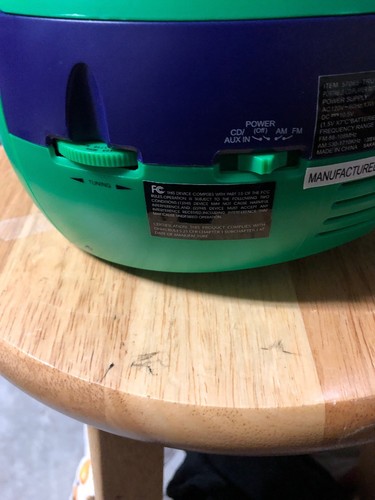 Teenage Mutant Ninja Turtles Boombox FM/AM Radio w/ CD Player AC Adapter Program