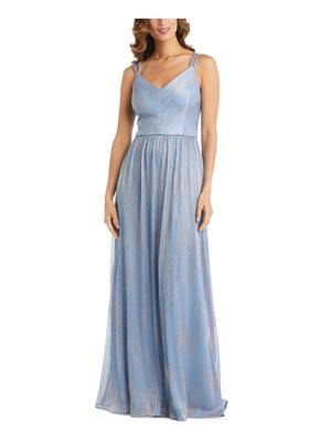 

NIGHTWAY Женское голубое вечернее платье с V-образным вырезом на тонких бретельках голубого цвета, Синий