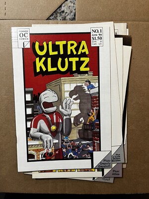 Jeff NICHOLSON: ULTRA KLUTZ 1 (x2) 2 3 4 5 6 7 (1986)1st (ONWARD COMICS)