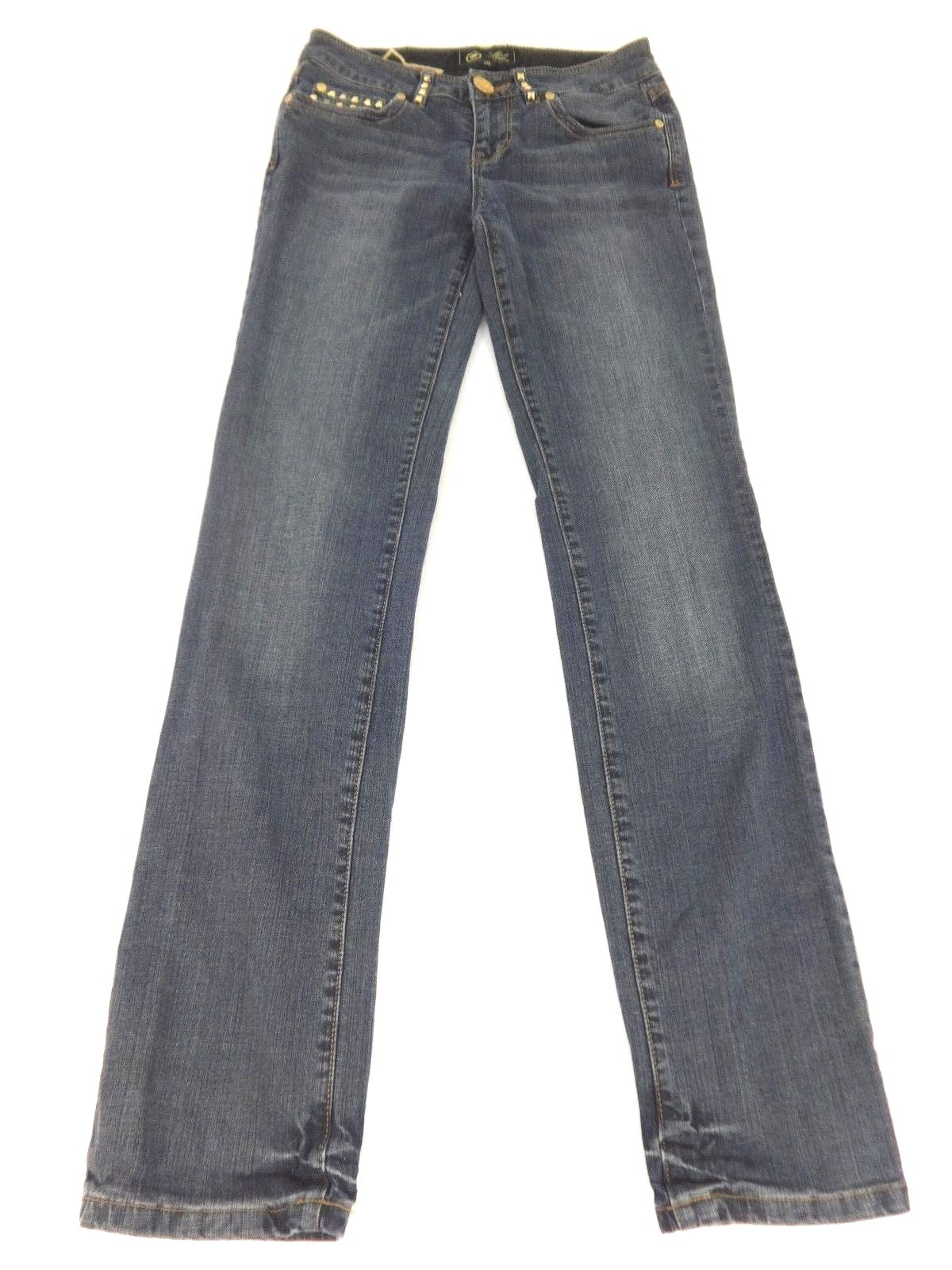 LYNNE LOVES WOMENS BLUE DARK WASH COTTON STRAIGHT LEG JEANS SIZE 26 SUPER CUTE! | eBay