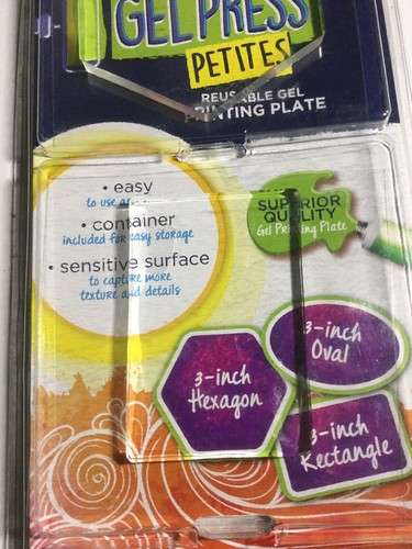 Gel Press Printing Plate Petites 10812-HEX- Reusable - Oval, Rectanle, Hexagon