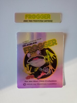 Atari 7800 Replacement Cartridge Label For Frogger 7800. Iridescent Style.