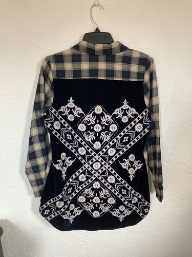シャツ/ブラウス(長袖/七分) Bubbles - Hannah check tops Hannah Womens Flannel Blouse Embroidered Velvet Button Up
