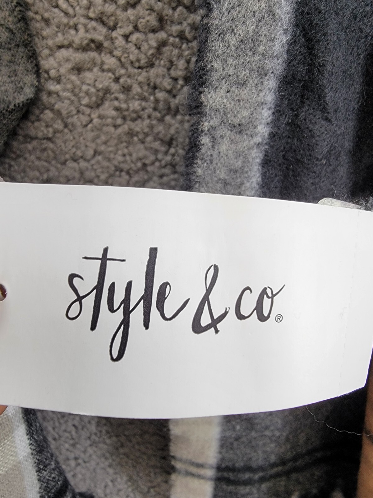 Style & Co. Soft Plaid Fringe-Trim Scarf Women's One Size Black Neutral - Picture 12 of 13