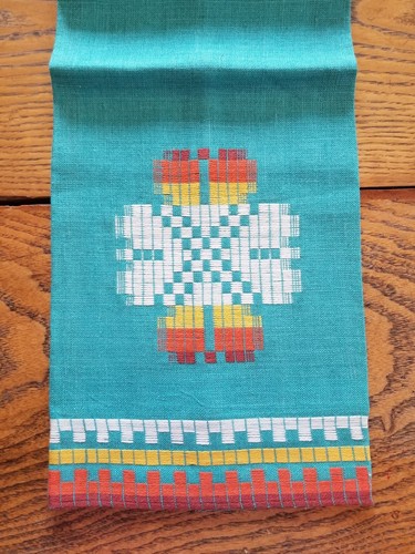 Vintage Embroidery Aztec Pattern  Dish Towel New